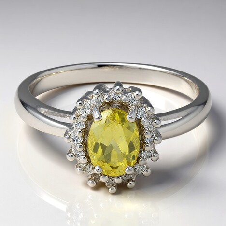 Anello in argento con Apatite Lemon