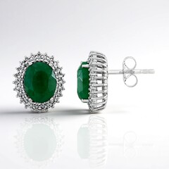 Orecchini in argento con Berillo color smeraldo