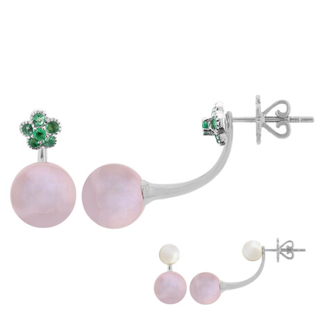 Pendientes en oro con Perla de Kasumigaura