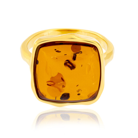 Anello in argento con Ambra Baltica (dagen)