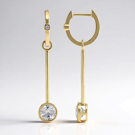 Boucles d'oreilles en argent et Topaze blanche