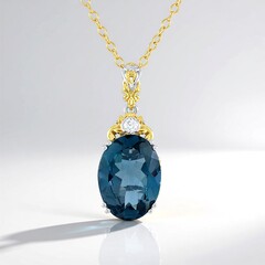 Collana in argento con Topazio Blu Londra
