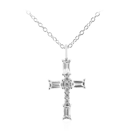 Weißer Topas-Silberhalskette