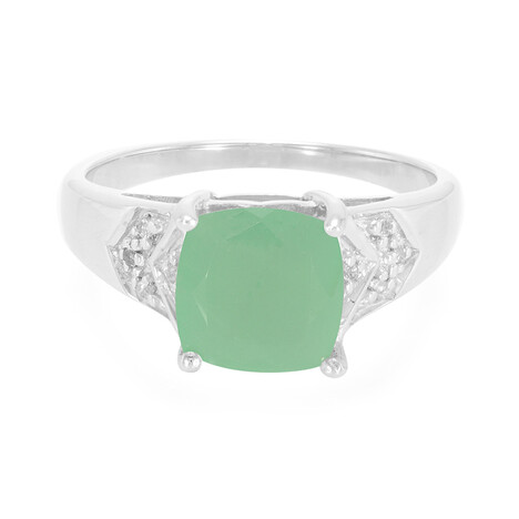 Bague en argent et Calcédoine verte