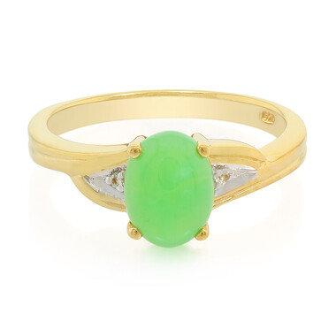 Anillo en plata con Crisoprasa imperial