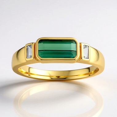Zilveren ring met een indigoliet (Adela Silber)