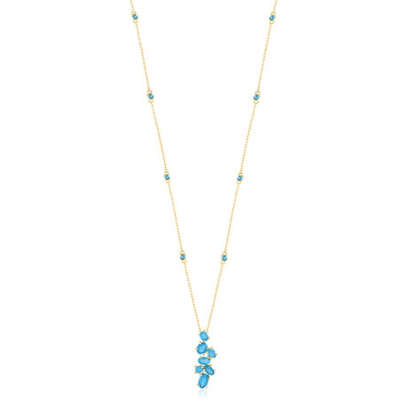 Collar en plata con Apatita azul neón