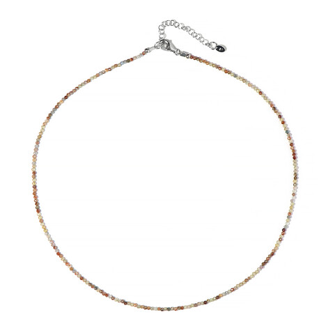 Zilveren halsketting met kanariegele zirkonen