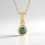 Collana in argento con Diamante Blu I3