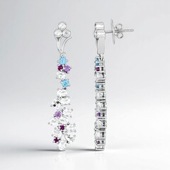 Orecchini in argento con Topazio Bianco