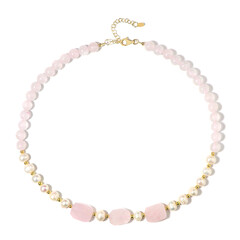 Rose Quartz Silver Necklace (Riya)