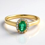 Bague en or et Emeraude de Zambie AAA