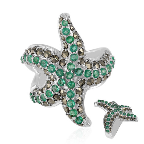 Sambia-Smaragd-Silberring (Annette classic)