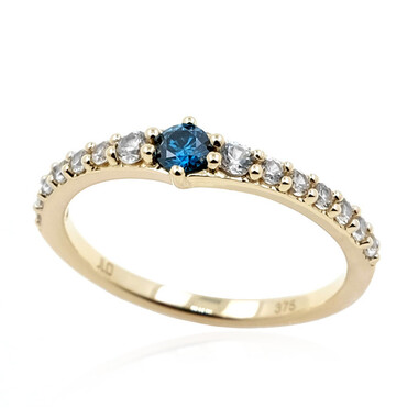 Blauer SI2 Brillant-Goldring