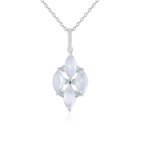 Collar en plata con Piedra de luna azul (KM by Juwelo)