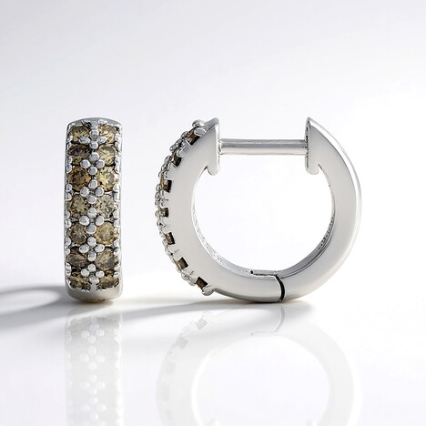 Orecchini in argento con Diamante Cioccolato I2