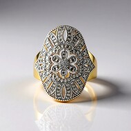 I3 Schokoladen-Diamant-Silberring