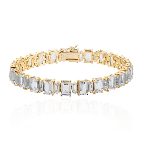 Weißer Topas-Silberarmband