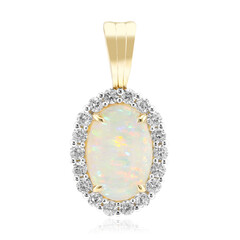 9K Brazilian White Opal Gold Pendant