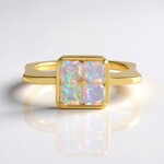 Anello in argento con Opale di Welo AAA (de Melo)
