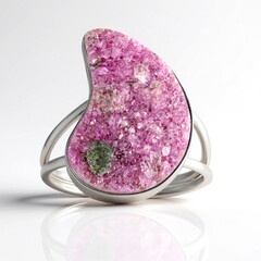 Anello in argento con Cobalto Calcite