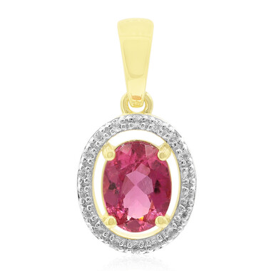 Ciondolo in oro con Tormalina Rosa Californiana