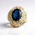 Anello in argento con Topazio Blu Londra (Gems en Vogue)