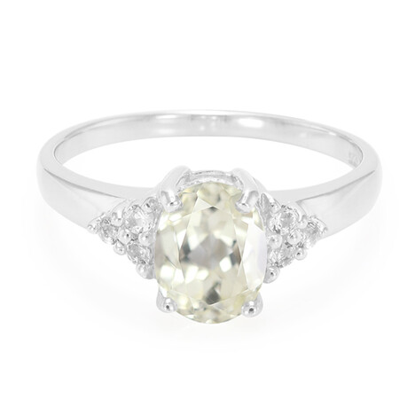 Kanariengelber Kunzit-Silberring