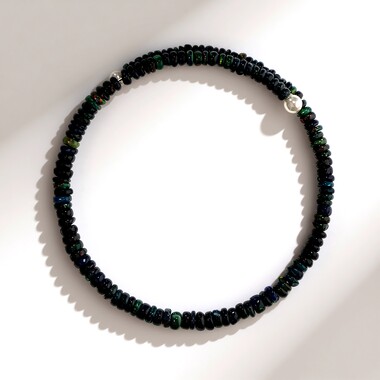 Brazalete en acero con Ópalo de Mezezo (Riya)