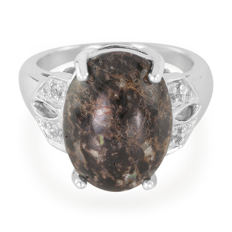 Bague en argent et Opale Léopard