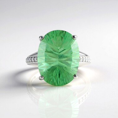Bague en argent et Fluorite verte