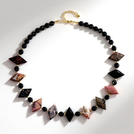 Collana in argento con Rodonite