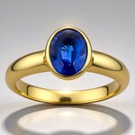 Anello in oro con Cianite del Nepal (CUSTODANA)