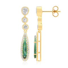 Indicolite Silver Earrings (Adela Silber)