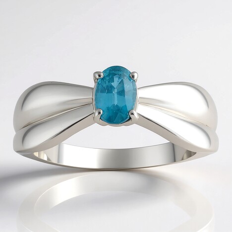 Anello in argento con Cianite Verde