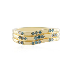 Anello in argento con Diamante Blu I2