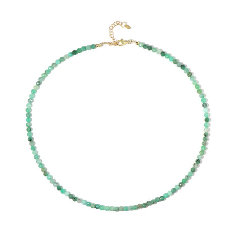 Zilveren halsketting met Braziliaanse smaragden