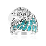 Blauer Kingman Mohave-Türkis-Silberring (Jones Lee)