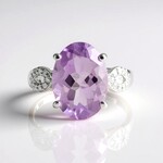 Bague en argent et Améthyste Rose de France