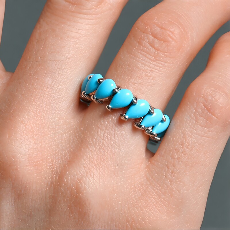 Zilveren ring met Sleeping Beauty Turkooisen (Faszination Türkis)