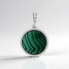 Ciondolo in argento con Malachite (Adela Silber)