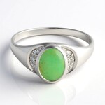 Anello in argento con Crisoprasio Imperiale
