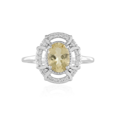 Bague en argent et Béryl jaune