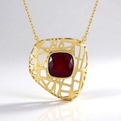 Collana in argento con Rubino del Madagascar
