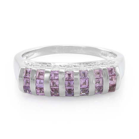 Anello da uomo in argento con Zaffiro Ceylon Porpora (non riscaldato)