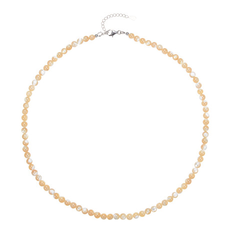 Perlmutt-Silberhalskette