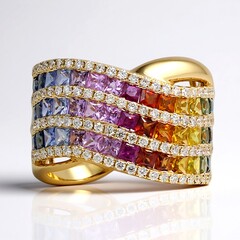 Anello in oro con Zaffiro Fancy (CIRARI)