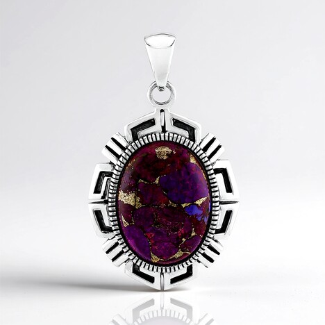 Ciondolo in argento con Turchese Mohave Kingman Viola con Rame (Faszination Türkis)