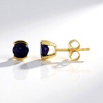 Orecchini in argento con Zaffiro Blu del Madagascar
