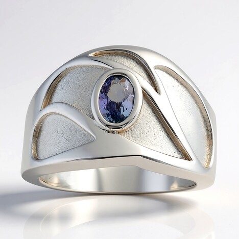Anello in argento con Tanzanite Lilla Non Riscaldata